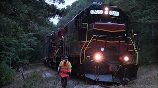 Mass Coastal Railroad 2016 first run Energy Train chase Yarmouth to Wareham MA - 7242024