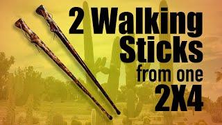 Make a  Couple of Fun and Simple Walking Sticks from One 2x4
