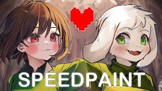 Speedpaint  Chara and Asriel Undertale Fanart  Clip Studio Paint 