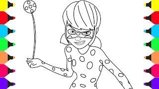 Learn Colors For Kids - Miraculous Ladybug Coloring Pages For Kids How To Draw Ladybug For Kids