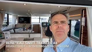 BENETEAU Swift Trawler 48 at the Miami Boat Show 2024. Available now at Cape Yachts. #trawlerlife