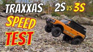 How fast is the Traxxas TRX4 Bronco in Top Speed 2S VS 3S LiPo battery?