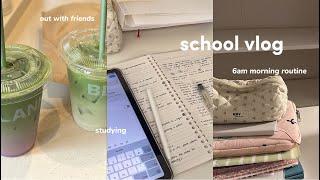 school vlog ·˚ ༘  waking up at 6am daily routine school days studying