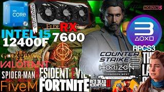 i5 12400F + RX 7600 Testes em Games 2024