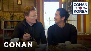 Conan & Steven Yeun Enjoy A Traditional Korean Meal  CONAN on TBS