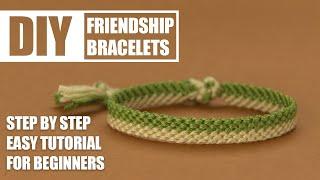 Half Solid Lines Stripes Friendship Bracelets Step by Step Tutorial  Easy Tutorial for Beginner