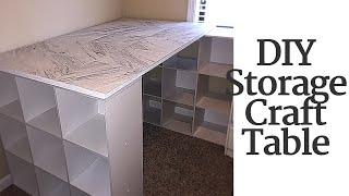 DIY CRAFT TABLE WITH STORAGE