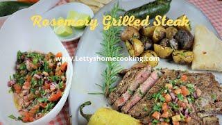 Rosemary Grilled Steak   Steak marinado con Romero