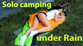 Solo camping in the rain and wind. - RELAXING IN THE TENT WITH THE SATISFYING SOUND OF NATU #asmr