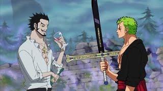 Zoros reaction after holding Mihawks Yoru sword in One Piece