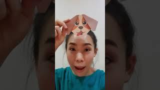 พับกระดาษ หน้าน้องหมาง่ายๆ Face Dog Origami I How to Make Paper Dogs