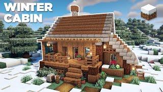 Winter Cabin Tutorial ️  How to Build a Cozy Winter House  Minecraft