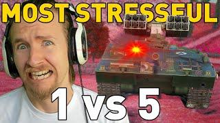 MY INSANELY STRESSFUL 1 v 5 in World of Tanks