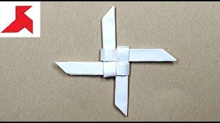 DIY - How to make a flying SHURIKEN NINJA STAR from A4 paper