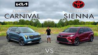 FAMILY KINGS -- 2025 Toyota Sienna Platinum vs. 2025 Kia Carnival SX-P Comparison