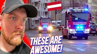 American Reacts to FEUERWEHR - POLIZEI Austrian Emergency Vehicles