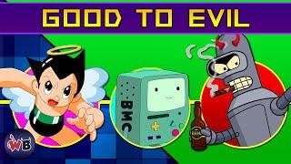 Cartoon Robot Characters Good to Evil