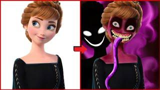 Disney Princess Anna Frozen Horror transformationScary Elsa ZombieHalloweenCreepy cartoon