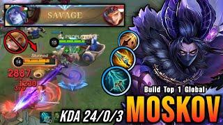 SAVAGE + 24 Kills One Shot Build Moskov with New OP Item - Build Top 1 Global Moskov  MLBB