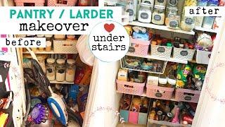 UNDER STAIRS MAKEOVER  Larder  Pantry Declutter & Organise  Food Organisation On A Budget