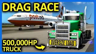 500000 Horsepower Truck vs Airplane Drag Race in American Truck Simulator