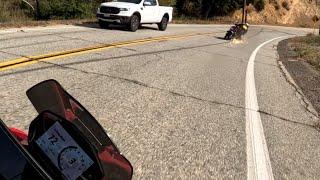 Following @Just_around_the_bend Aprilla Tuono V4 Factory down Mulholland on Ducati Streetfighter V2