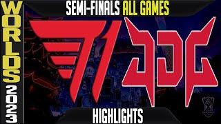 T1 vs JDG Highlights ALL GAMES  S13 Worlds 2023 Semi-finals  T1 vs JDG Esports