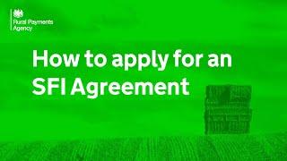 SFI  - How to apply for an SFI Agreement