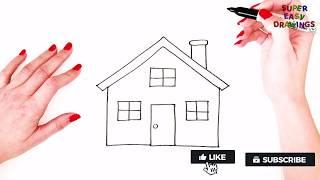 How To Draw A House Step By Step  House Drawing For Kids  Super Easy Drawing Tutorials