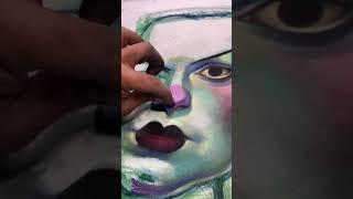 Drawing The Bride of Frankenstein with oil pastels #art