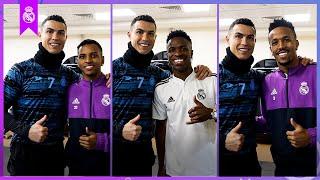 CRISTIANO RONALDO visits former Real Madrid teammates