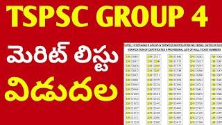 TSPSC GROUP 4 మెరిట్ లిస్టు విడుదలts groupmeritlist #tspscgroup4