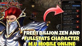 Free 1 Billion Zen And Full Stats Character na M.U Online Mobile - M.U DinHox Mobile