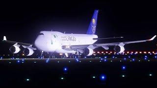 Boeing 747 Despega Confusamente en Medio de la Noche - Vuelo 953 de Saudia Cargo