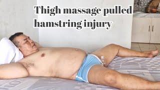 Thigh massage pulled hamstring injury