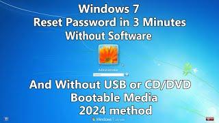 2024 How to Reset Windows 7 Password without any Software or Bootable USBCDDVD media.