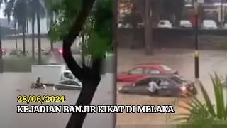 KEJADIAN BANJIR KILAT DI AYER KEROH MELAKA  10 KENDERAAN TERPERANGK4P