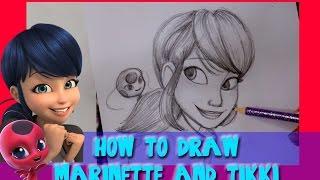 How to Draw Marinette and Tikki from MIRACULOUS LADYBUG - @dramaticparrot