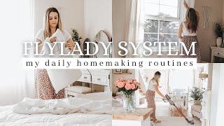 FLYLADY FULL DAILY ROUTINE  day in the life of a homemaker cleaning motivation speed cleaning