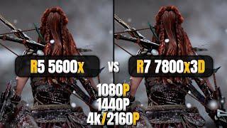 AMD Ryzen 5 5600x vs Ryzen 7 7800x3D - 1080p 1440p 4K - Ultimate Comparison - 4070 Ti Super