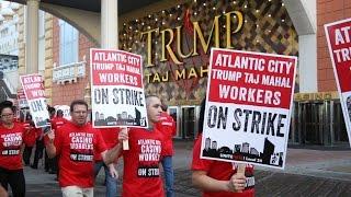 Trump Taj Mahal workers strike in Atlantic City