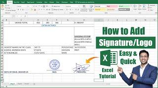 How to Add Digital Signature & Stamp in Ms Excel Sheet  Excel Hindi Tutorial