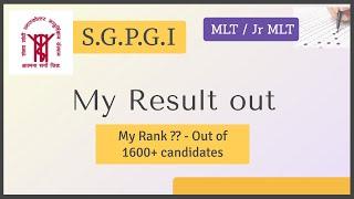 SGPGI Result 2022  My Rank  Paper Level  MLT  Discussed in Hindi