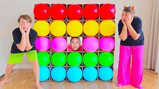 Balloons Cube Challenge with Ali and Adriana
