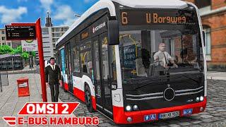 OMSI 2 E-Bus Hamburg Sture Fahrradfahrerin bremst den ELEKTROBUS eCitaro auf der 6  Bus Simulator
