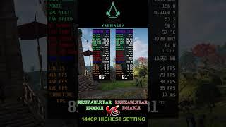 Resizable Bar ON vs OFF AC Valhalla #shorts