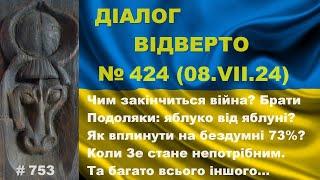 Діалог-42408.07. Чим закінчиться війна? Подоляки яблуко від яблуні? Як вплинути на 73%? Та інше…