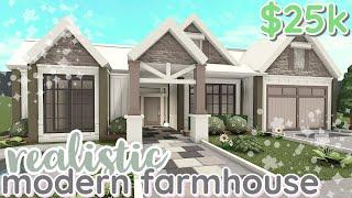 25k REALISTIC bloxburg modern farmhouse  house build  1 story  *WITH VOICE*