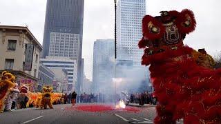 Chinese New Year 2020 San Francisco Lion Dance and Fireworks  San Francisco Chinatown USA