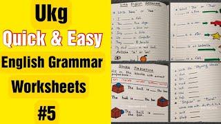 Ukg Quick & Easy English Grammar Worksheets #5  #ukg #ukgenglishgrammar #dailypracticeworksheets